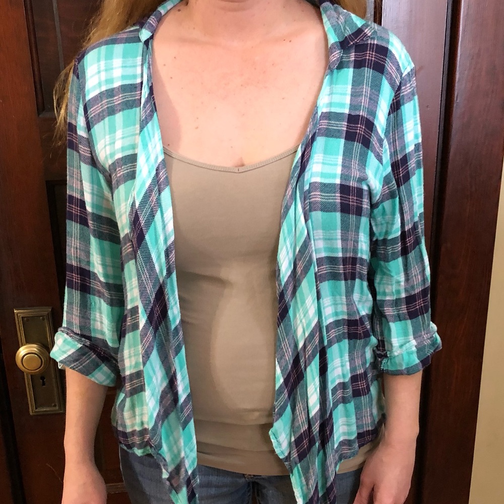 Blue flannel and lace jacket